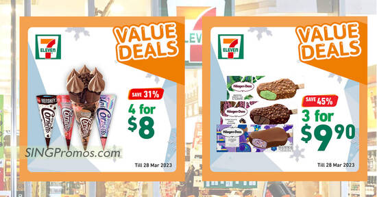 7-Eleven S’pore offering up to 50% off ice cream deals till 28 March, has Cornetto Royale, Magnum and more