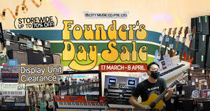 Featured image for Save up to 70% off at City Music’s Founder’s Day Sale Display Unit Clearance at Peace Centre till 8 Apr 2023