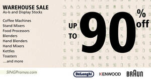 Featured image for Up to 90% off De’Longhi Group Warehouse Sale from 16 – 19 Mar 2023