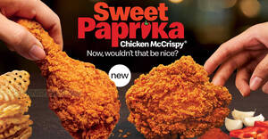 Featured image for McDonald’s S’pore launches new Chicken McCrispy® Sweet Paprika and brings back Crisscut® Fries from 30 Mar 2023