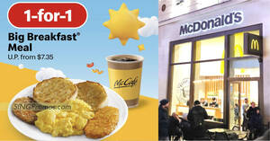 Featured image for McDonald’s S’pore 1-for-1 Big Breakfast® meal deal from 20 – 22 Mar (Mon-Wed) means you pay about $3.70 each