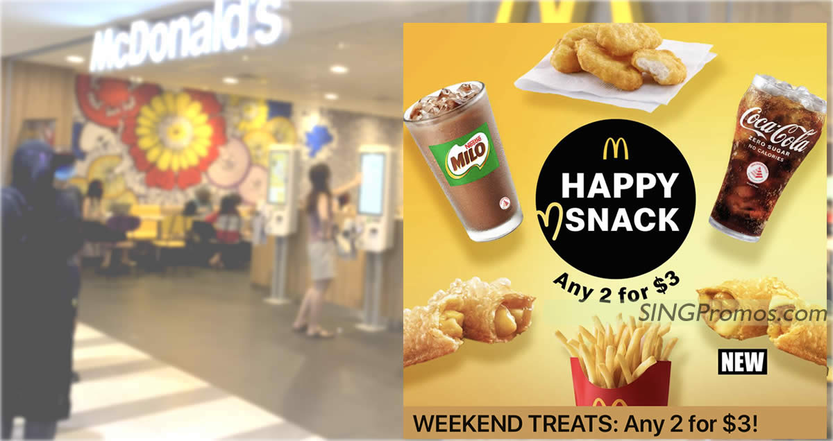 Featured image for McDonald's S'pore App has a Any-2-for-$3 deal till 19 March, pay only $3 for 8pcs McNuggets