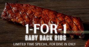 Featured image for No Strings Attached! Morganfield’s offering 1-for-1 Baby Back Ribs at all outlets from 24 Mar – 2 Apr 2023