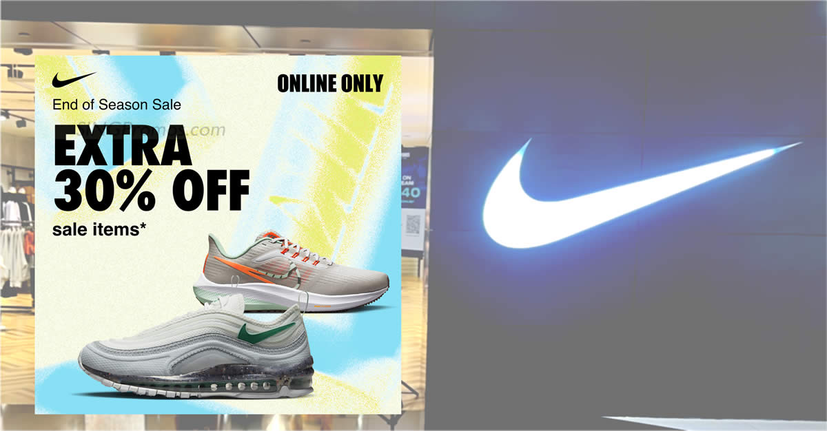 Featured image for Nike S'pore end of season sale offers 30% off selected items with this promo code till 26 Mar 2023