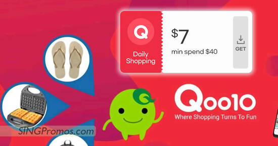Lobang: Qoo10 S’pore offering $7 (min spend $40) cart coupons from 4 Mar 2023 - 2