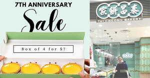 Featured image for Tai Cheong Bakery selling boxes of 4 Original Egg Tarts at S$7 for one-day only on 27 March 2023