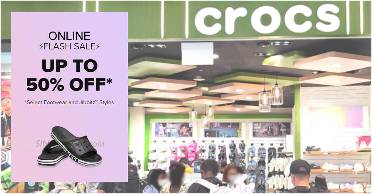 Featured image for Up to 50% off selected Crocs footwear styles at Crocs S'pore Online Flash Sale till 23 Apr 2023