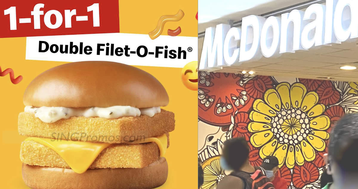 Featured image for 1-for-1 Double Filet-O-Fish Burger breakfast deal at McDonald's S'pore outlets from 17 - 18 Apr 2023