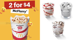 Featured image for McDonald’s McFlurry 2-for-$4 deal on Monday Apr 24 lets you choose from Lotus, OREO, Mudpie and Strawberry
