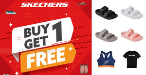 Featured image for Skechers S’pore is having a “Buy 1 Get 1 Free” Double Promotion from 1 April 2023