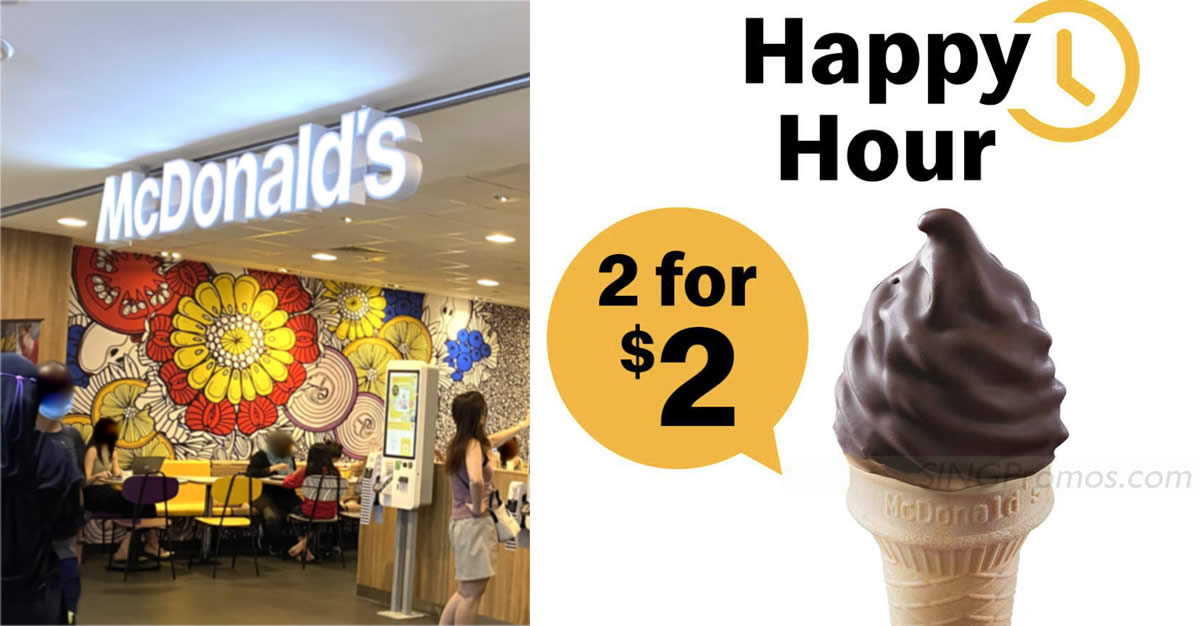 Featured image for 2-for-$2 McDonald's Choco Cone at S'pore outlets till 5 May 2023