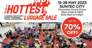 Featured image for Up to 70% off Branded Luggage Atrium Sale at Suntec City from 15 – 28 May 2023