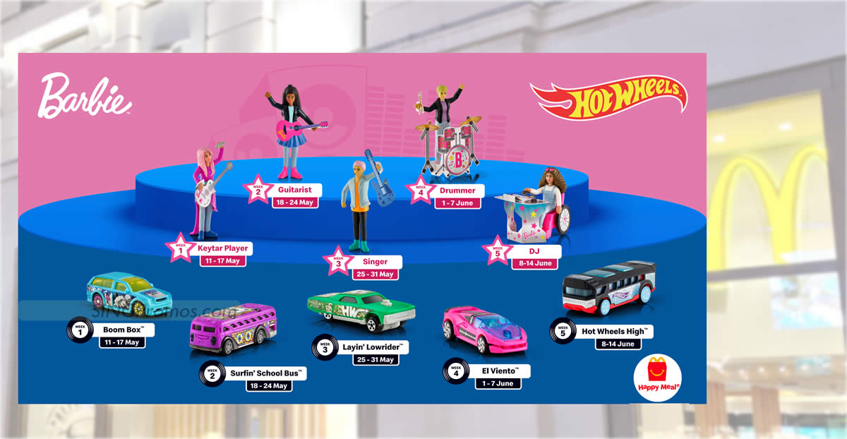 Featured image for McDonald's latest Happy Meal features Barbie / Hot Wheels toy till 14 June 2023