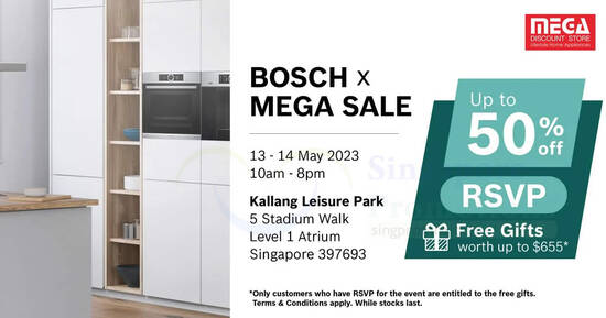 Bosch x Mega Discount Store at Kallang Leisure Park till 14 May 2023