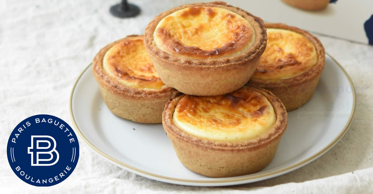 Featured image for 4-for-$10 Paris Baguette Cheese Tarts at S'pore outlets till 28 May 2023