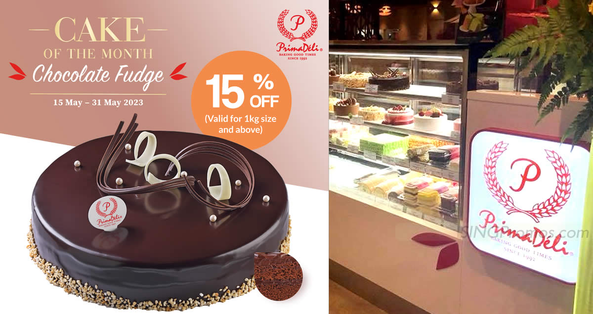 Featured image for 15% OFF Prima Deli's Chocolate Fudge cake (1kg) for pre-orders till 31 May 2023