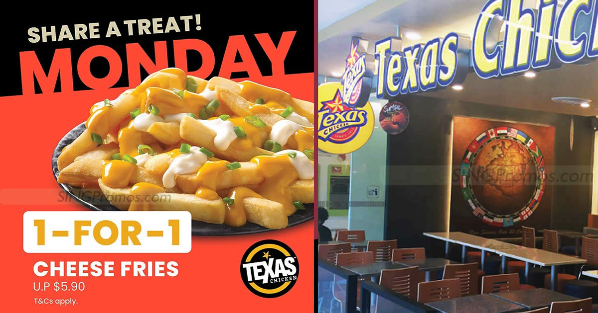 Featured image for Buy-1-Get-1-Free Texas Chicken Cheese Fries on Mondays at S'pore outlets till 29 May 2023