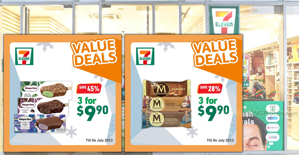 Featured image for 7-Eleven S'pore has up to 45% off ice cream deals till 4 July, has Magnum, Haagen-Dazs and more