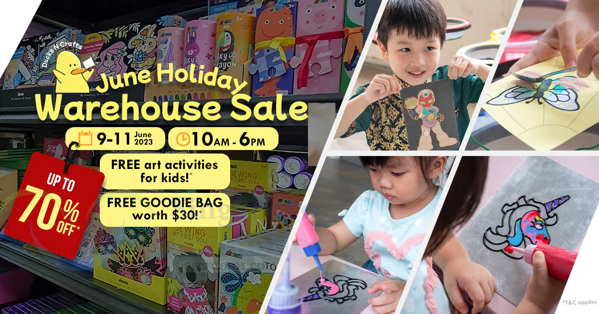 Featured image for Up to 70% OFF Kids Art & Craft and STEM Toys at Ducks N Crafts Warehouse Sale from 9 - 11 June 2023