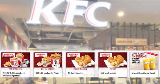 KFC S’pore offering $3 6pcs Nuggets, $10.50 value breakfast and more weekend deals till 30 Jul 2023