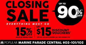 Featured image for Up to 90% off at POPULAR Marine Parade Central Closing Sale from 2 – 18 June 2023