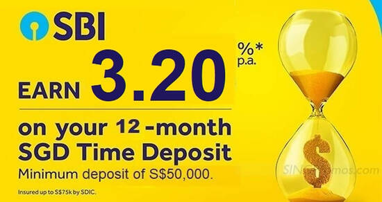 State Bank of India S’pore offering 3.20% p.a. with latest SGD Time Deposit...