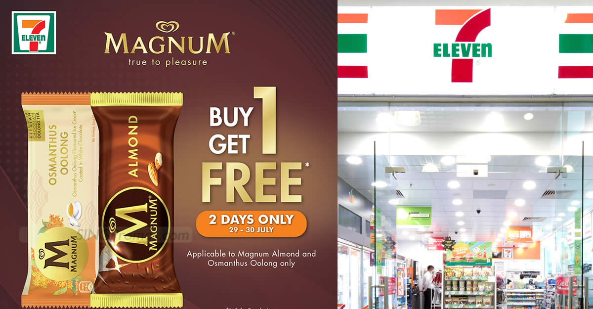 Featured image for 7-Eleven S'pore has Buy-One-Get-One-Free deal for Magnum Ice Cream from 29 - 30 July 2023