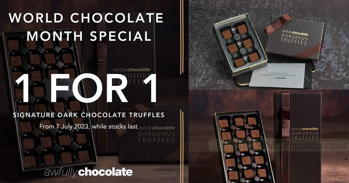Featured image for Awfully Chocolate is offering 1-for-1 Dark Chocolate Truffles and more from 7 July 2023
