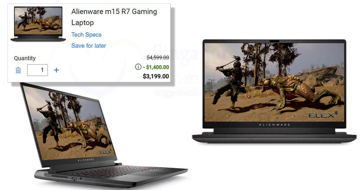 Featured image for Dell S'pore clearance has up to $1,400 Cash Off on Alienware m15 R7 laptop till 31 July 2023