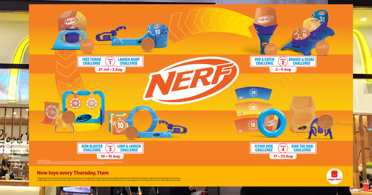 Featured image for McDonald's latest Happy Meal features NERF till 23 Aug, new toy every Thursday