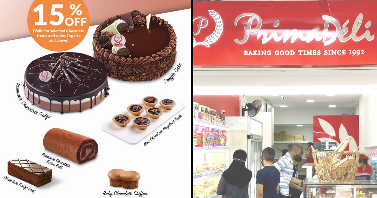 Featured image for Prima Deli has 15% OFF selected chocolate treats and cakes till 31 July 2023
