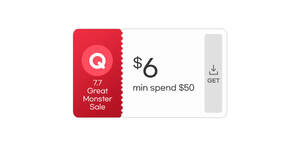 Featured image for Qoo10 S’pore offering $6 7.7 Monster Sale cart coupons on 6 Jul 2023