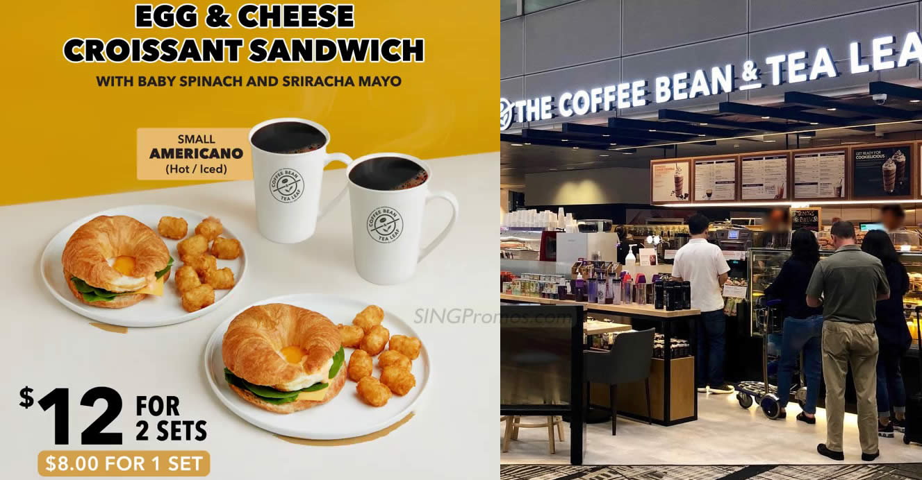 Featured image for Coffee Bean S'pore's new Weekdays Breakfast Set costs S$6 per set when you buy two sets from 10 Aug 2023