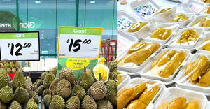 Featured image for Giant selling $15 Black Gold durians and $12 Mao Shan Wang durians at two outlets till 6 Sep 2023
