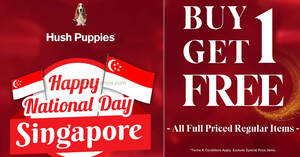 Featured image for Hush Puppies S’pore has Buy-1-Get-1-FREE all full-priced items from 5 Aug 2023