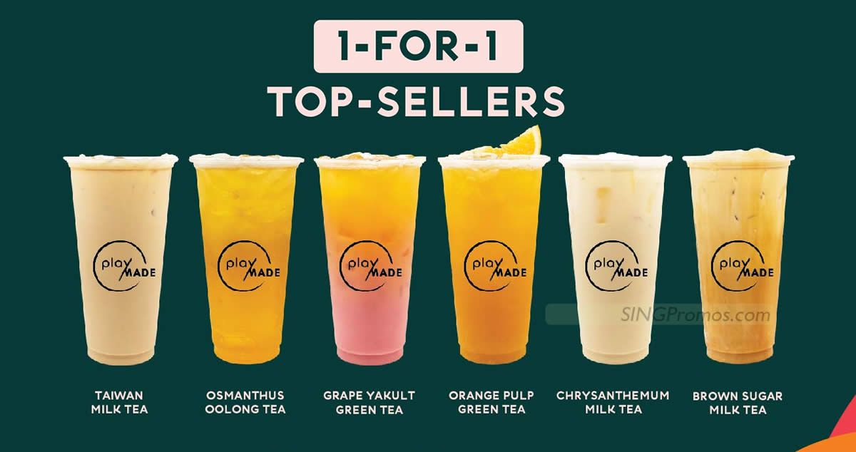 Featured image for Playmade offering 1-for-1 bestseller drinks at newest Hougang Mall outlet till 20 Aug 2023