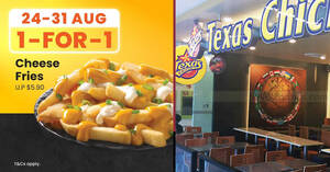 Featured image for Buy-1-Get-1-Free Texas Chicken Cheese Fries at S’pore outlets from 24 – 31 Aug 2023
