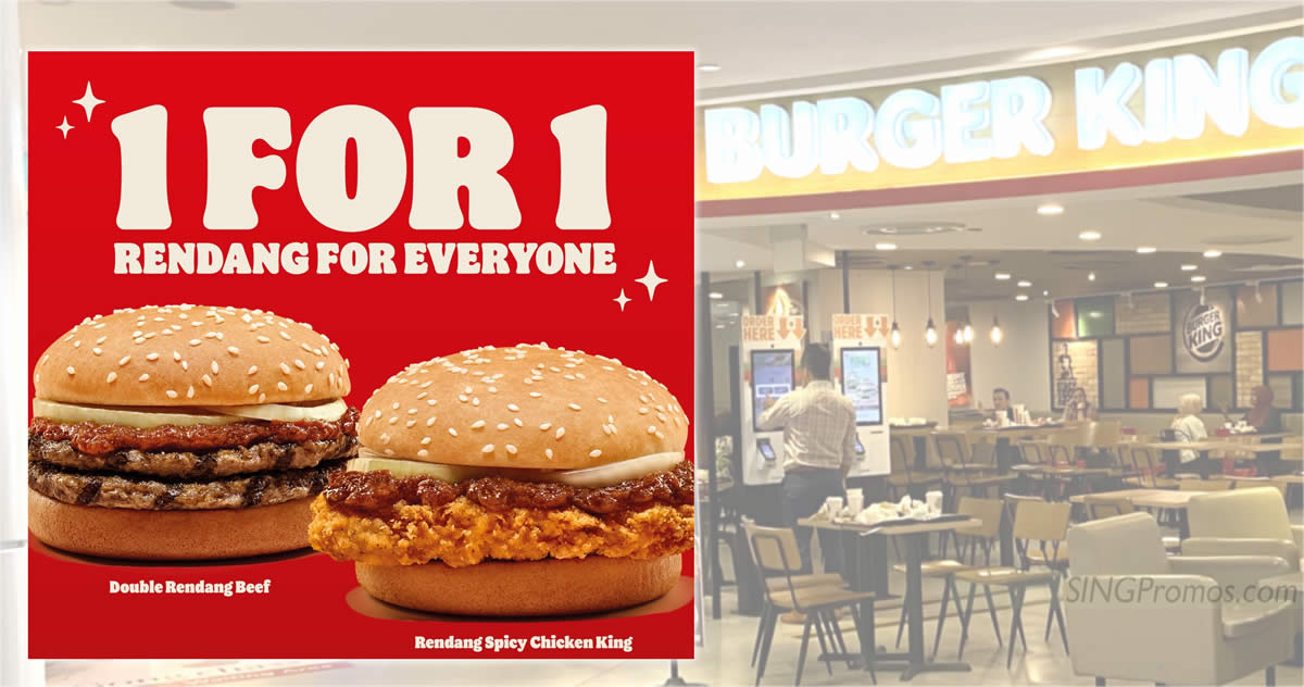 Featured image for Burger King S'pore offering Buy-1-Get-1-Free Rendang burger till 11 Sep 2023