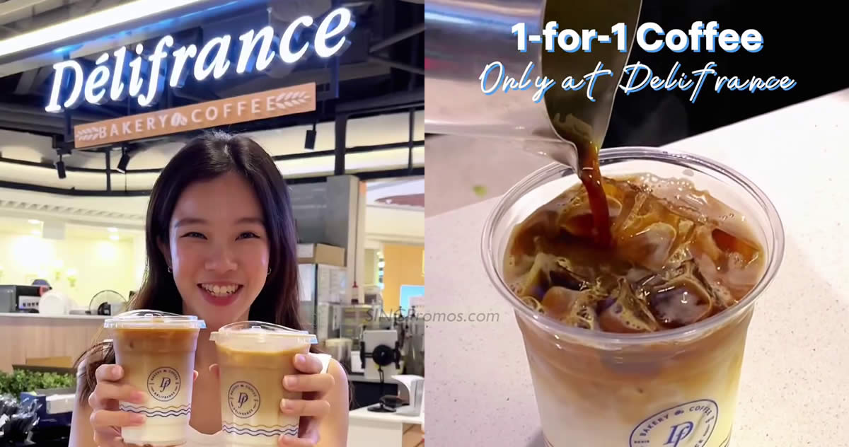 Featured image for Delifrance S'pore offering 1-for-1 coffee at all outlets from 29 Sep - 1 Oct when you follow them on Tiktok
