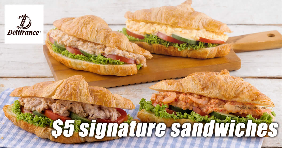 Featured image for Delifrance offering $5 signature sandwiches all-day at Changi City Point on 7 Sep 2023