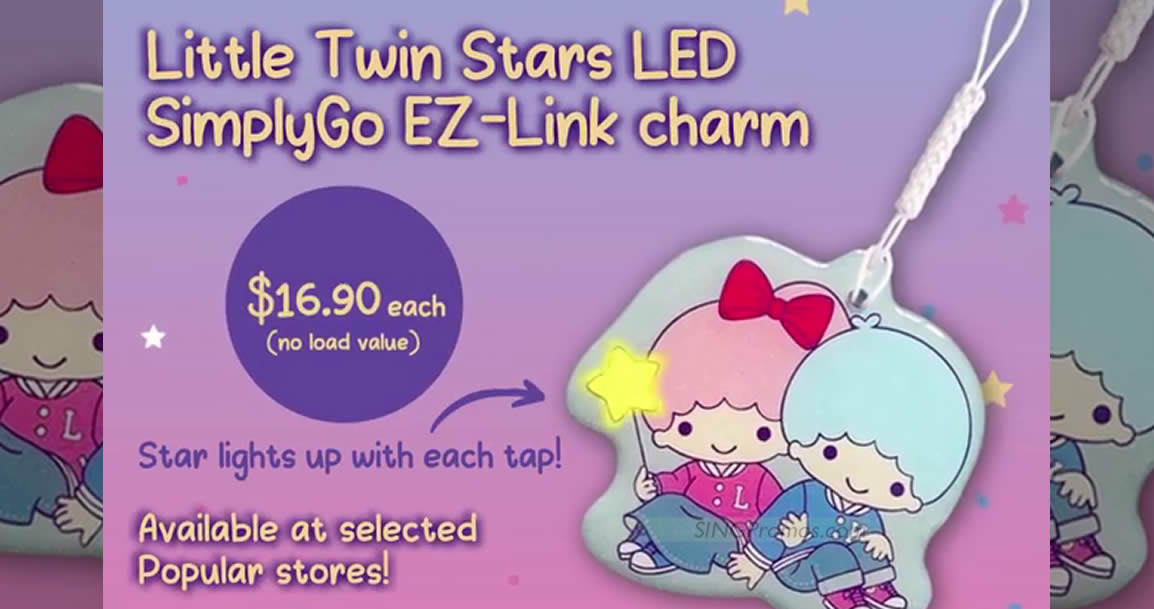 Featured image for EZ-Link releases new Little Twin Stars LED SimplyGo EZ-Link charm from 13 Sep, star lights up with each tap