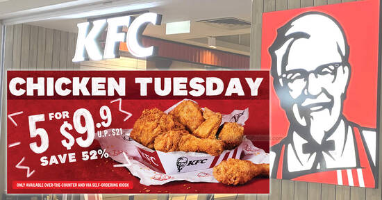 KFC S’pore Chicken Tuesday returns with 5pcs-chicken-for-$9.90 deal on Tuesdays till 24 Oct 2023