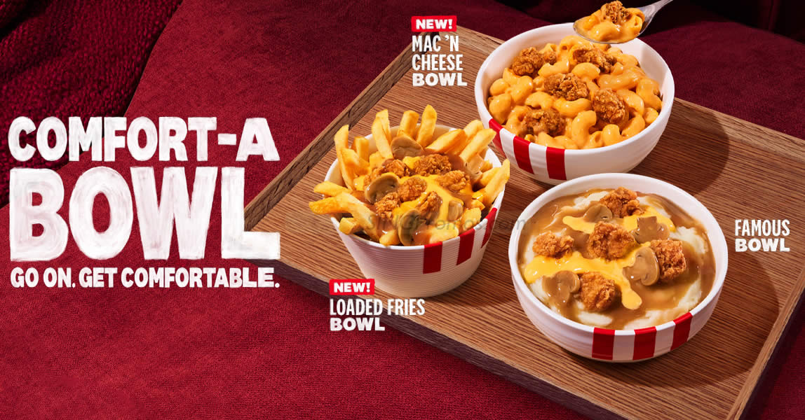 Kfc Spore Brings Back Mac ‘n Cheese Bowl Famous Bowl Along With New Loaded Fries Bowl From 27 