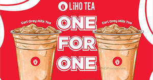Featured image for LiHO S’pore extends 1 for 1 Earl Grey Milk Tea promotion till 24 Sep 2023