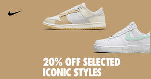Featured image for Nike S’pore offering 20% off selected iconic styles with this promo code till 23 Sep 2023