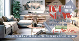 Featured image for TOP Interior & Furniture Show at Singapore Expo from 23 Sep – 1 Oct 2023