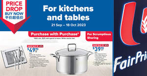 Featured image for WMF cookware and diningware offers at Fairprice till 18 Oct 2023