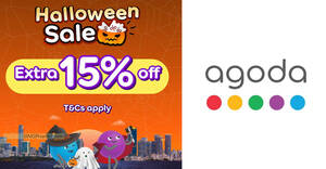Featured image for Agoda Halloween Sale offers extra 15% off selected hotels worldwide till 6 Nov, check-in by 24 Jan 2024