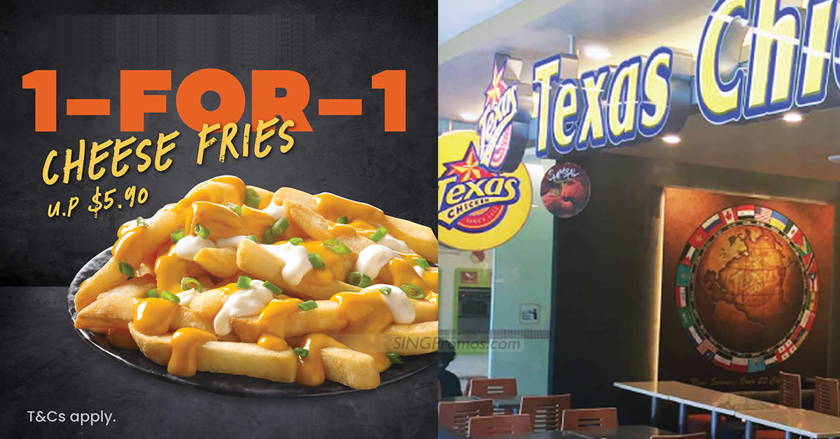 Featured image for Buy-1-Get-1-Free Cheese Fries at Texas Chicken S'pore outlets till 31 Dec, pay only S$2.95 each