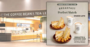 Featured image for Coffee Bean S’pore new Weekdays Breakfast Set costs S$6 per set when you buy 2 sets from 9 Oct 2023